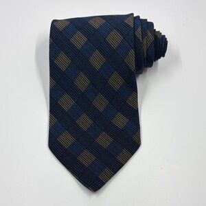 Giorgio‎ Redaelli 100% silk tie men’s necktie Blue Plaid Checked